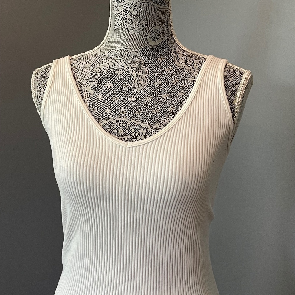 Aura White Ribbed Bodysuit